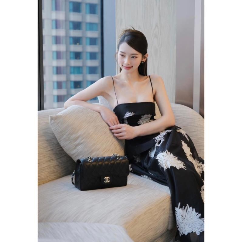 [Mya house] Set áo 2 dây peplum và chân váy xoè chất liệu voan tơ dài tôn dáng nữ tính thanh lịch