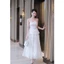Set áo 2 dây peplum và chân váy xoè chất liệu voan tơ dài tôn dáng nữ tính thanh lịch