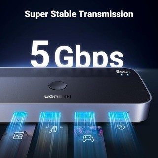 Bộ chuyển đổi USB 3.0 UGREEN CM662 | 2 máy tính dùng chung 4 thiết bị (3 x USB-A 3.0 + 1 USB-C) | Tốc độ 5Gbps | 15705