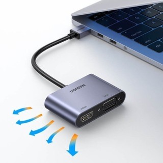 Cáp chuyển đổi USB 3.0 sang HDMI + VGA UGREEN CM449 | Hỗ trợ 1080P/60Hz | Hợp kim cao cấp | Bảo hành 18 tháng | 20518