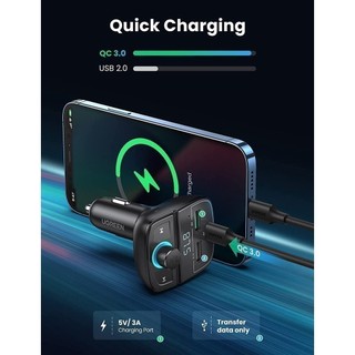 Bộ chuyển đổi Bluetooth trên ô tô UGREEN CD229 | Phát Bluetooth FM | Sạc ô tô PD/QC 3.0 | Bảo Hành18 Tháng 1 Đổi 1|80910