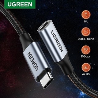 Cáp nối dài USB Type C 3.1 gen2 Ugreen US372 | Tốc độ truyền dữ liệu 10Gbps | Truyền 4K@60HZ | Bảo hành 18 tháng | 30205