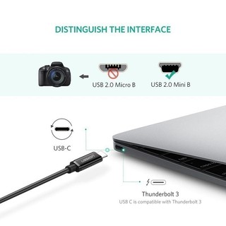 Cáp sạc USB Type-C to Mini USB dài 1m màu đen cao cấp Ugreen US242 50445 - Hàng phân phối chính hãng - Bảo hành 18 tháng