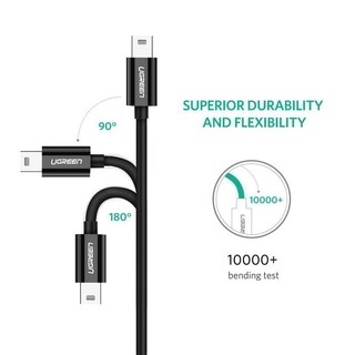 Cáp sạc USB Type-C to Mini USB dài 1m màu đen cao cấp Ugreen US242 50445 - Hàng phân phối chính hãng - Bảo hành 18 tháng
