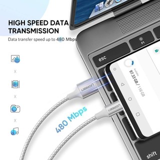 Dây sạc USB 2.0 sang type C UGREEN | Dài 3m | Hỗ trợ sạc nhanh QC 3.0 | Bảo hành 18 tháng | 60409
