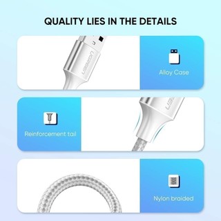 Dây sạc USB 2.0 sang type C UGREEN | Dài 3m | Hỗ trợ sạc nhanh QC 3.0 | Bảo hành 18 tháng | 60409