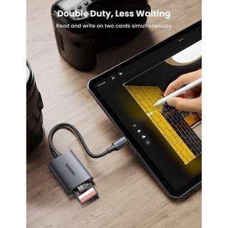 Đầu đọc thẻ SD/TF chuẩn USB 3.1 Type-C Ugreen 80888 vỏ nhôm cao cấp - Hàng phân phối chính hãng
