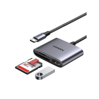 Đầu đọc thẻ SD/TF kèm OTG chuẩn USB 3.0 Type-C Ugreen 80798 vỏ nhôm cao cấp - Hàng phân phối chính hãng