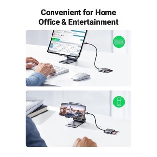 Đầu đọc thẻ SD/TF kèm OTG chuẩn USB 3.0 Type-C Ugreen 80798 vỏ nhôm cao cấp - Hàng phân phối chính hãng