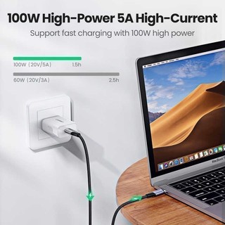 Cáp sạc USB-C sang Type-C UGREEN US355 | Sạc nhanh 100W - 5A | Tốc độ truyền 10Gbps | Bảo Hành 1 đổi 1 18 Tháng | 80150