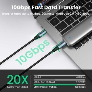 Cáp sạc USB-C sang Type-C UGREEN US355 | Sạc nhanh 100W - 5A | Tốc độ truyền 10Gbps | Bảo Hành 1 đổi 1 18 Tháng | 80150
