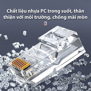 Đầu bấm hạt mạng Cat 6 trong suốt UGREEN NW120