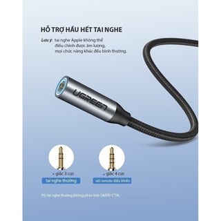 Cáp chuyển đổi Type C to 3.5mm UGREEN AV142| Không chip DAC không tương thích iPad/Samsung | BH 18 tháng 1 đổi 1