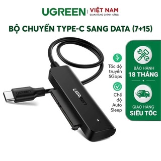 Cáp chuyển đổi USB 3.0 / USB type C sang Sata (7+15) cho ổ cứng ngoài SSD, HDD 2.5 inch, dài 50cm UGREEN CM321