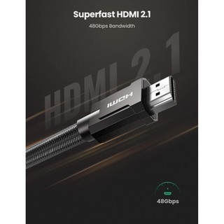 Cáp HDMI 2.1 48Gbps Ugreen HD135 Hỗ trợ phân giải 8K/60Hz | Sử dụng cho Xiaomi PS5 HUB USB | BH 18 tháng 1 đổi 1 70319