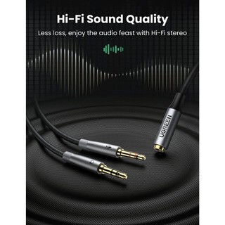 Dây Audio chuyển tai nghe 3.5mm sang 2 đầu Mic và Tai nghe UGREEN AV140 | Đầu cắm mạ vàng chống ăn mòn|Bảo Hành 18 Tháng