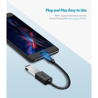 Dây Micro USB 2.0 OTG UGREEN US133 | Vỏ PVC cao cấp | Tốc độ truyền tải dữ liệu 480Mbps | Bảo hành 18 tháng