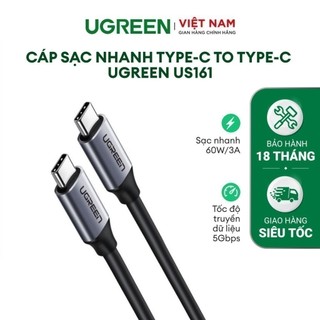 Cáp sạc nhanh USB-C 3.1 UGREEN US161 | PD 60W/3A | Truyền tải dữ liệu, âm thanh, video 5Gbps  | Bảo hành 18 tháng