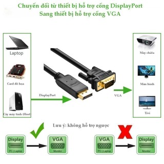 Dây chuyển đổi DisplayPort sang VGA hỗ trợ phân giải 1920x1200 dài 1m UGREEN DP105