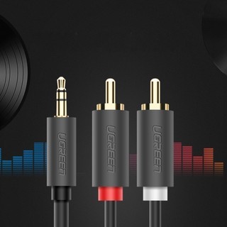 Dây chuyển đổi 3.5mm ra 2RCA (HOA SEN) UGREEN AV102 | Dài từ 1-10m | Đầu nối mạ vàng 24k| Bảo Hành 18 Tháng 1 Đổi 1
