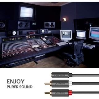 Dây chuyển đổi 3.5mm ra 2RCA (HOA SEN) UGREEN AV102 | Dài từ 1-10m | Đầu nối mạ vàng 24k| Bảo Hành 18 Tháng 1 Đổi 1