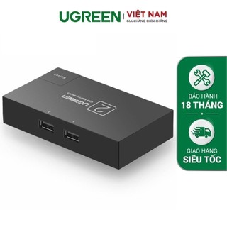 Bộ chuyển mạch chia sẻ USB 2.0 - 2 vào 1 - UGREEN US158 - 30345 (đen)