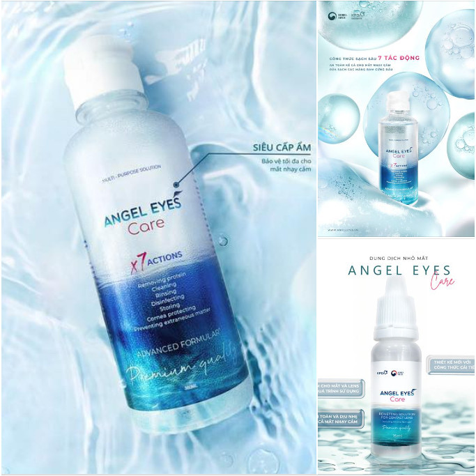Ship hỏa tốc-Nước ngâm lens Angel Eyes Care cao cấp (160ml- 360ml) dành ...
