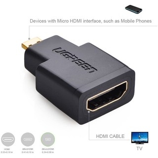 Đầu chuyển đổi micro HDMI male to hdmi female - UGREEN 20106 - (màu đen)