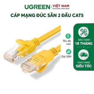 Cáp mạng đúc sẵn 2 đầu Cat 5 Ugreen NW103 - Hàng phân phối chính hãng - Bảo hành 18 tháng