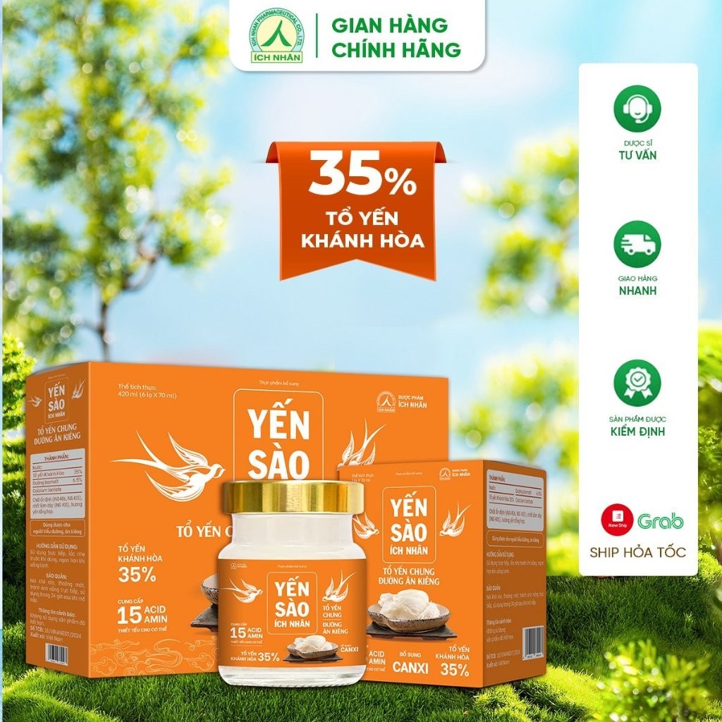 Ảnh Yến Sào Ích Nhân Tổ Yến Chưng Đường Ăn Kiêng Lọ 70ml bồi bổ sức khỏe, tăng cường miễn dịch, tăng sức đề kháng 2