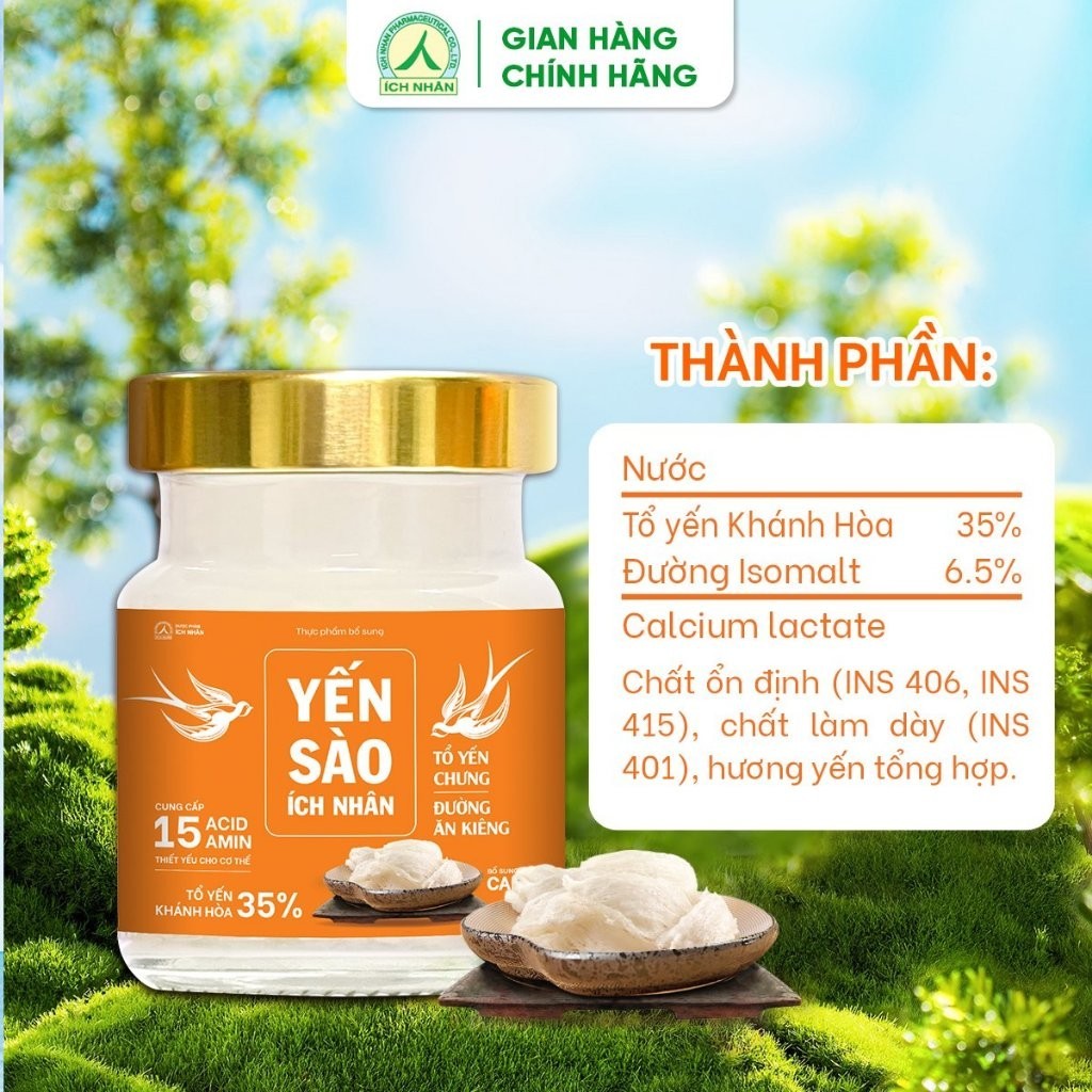 Ảnh Yến Sào Ích Nhân Tổ Yến Chưng Đường Ăn Kiêng Lọ 70ml bồi bổ sức khỏe, tăng cường miễn dịch, tăng sức đề kháng 3