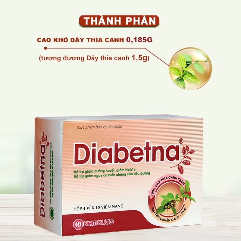 Ảnh Viên uống dây thìa canh Diabetna Ích Nhân dành cho người tiểu đường - giúp làm giảm đường huyết biến chứng hộp 120V 4