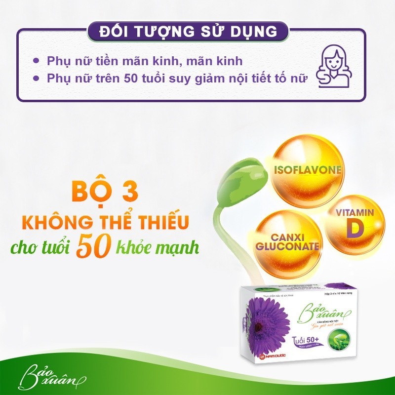 Ảnh Combo 3 hộp viên uống Bảo Xuân 50+ giúp bổ sung nội tiết tố nữ, làm chậm lão hoá, giảm bốc hoả, cáu gắt 30 viên/hộp 4