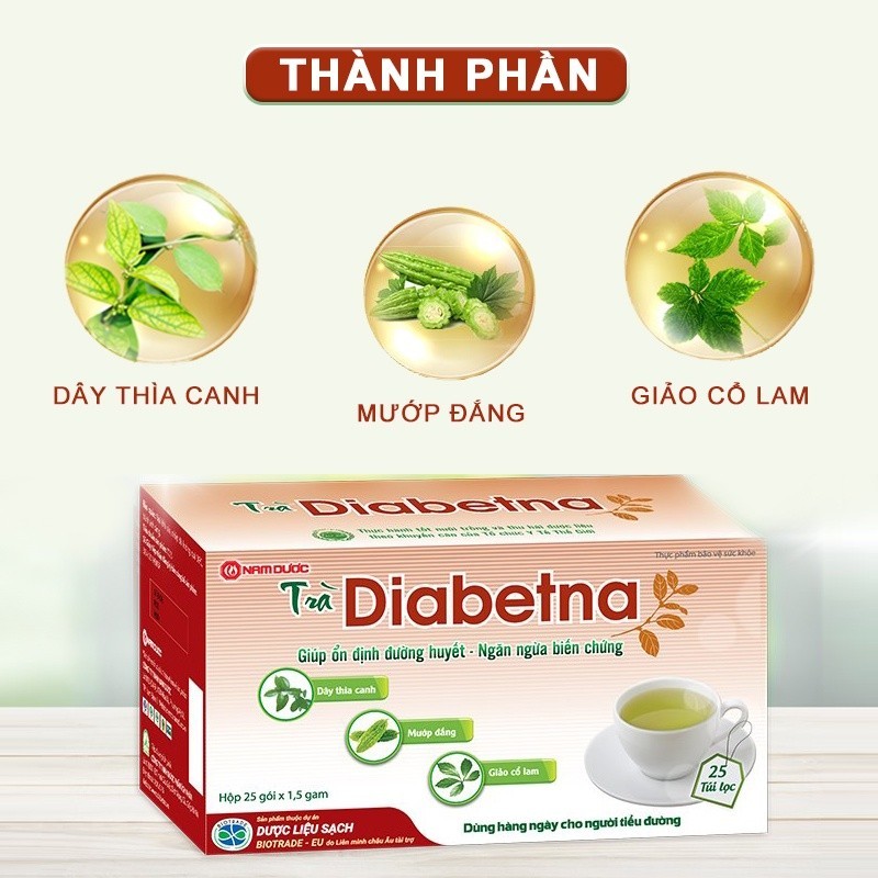 Ảnh Trà Diabetna cho người tiểu đường - hỗ trợ hạ đường huyết và mỡ máu hộp 25 gói TDI 2