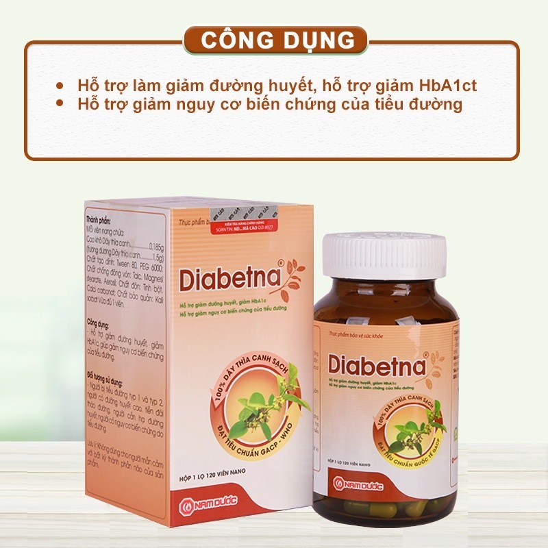 Ảnh Combo 2 lọ viên uống dây thìa canh Diabetna Ích Nhân dành cho người tiểu đường giúp ổn định đư 3