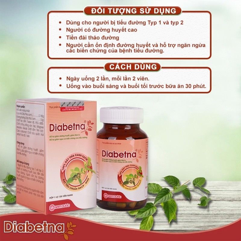 Ảnh Combo 3 hộp viên uống dây thìa canh Diabetna Ích Nhân giúp ổn định đường huyết, tăng cường sức khoẻ 40 viên/hộp 3