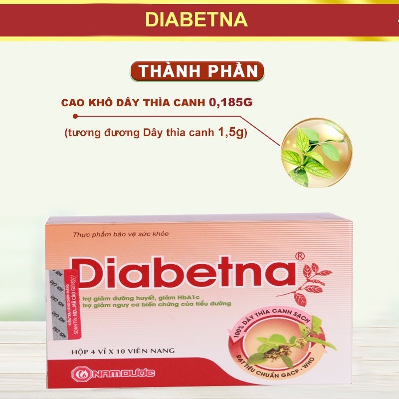 Ảnh Combo 3 hộp viên uống dây thìa canh Diabetna Ích Nhân giúp ổn định đường huyết, tăng cường sức khoẻ 40 viên/hộp 4
