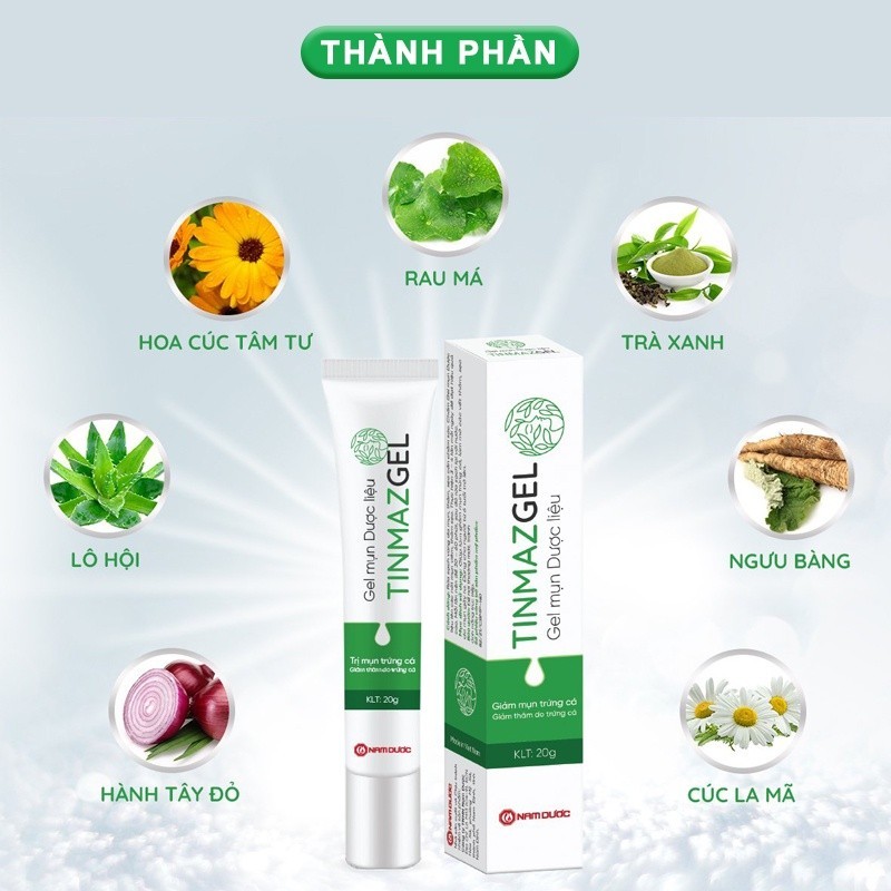 Ảnh Chấm Mụn Trứng Cá Tinmazgel Hỗ Trợ Giảm Thâm, Nám - Thành Phần Dược Liệu Tuýp 20g TGM 3
