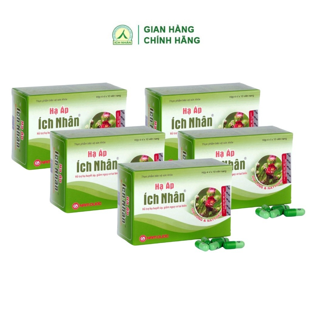 Ảnh Combo 5 hộp viên uống Hạ Áp Ích Nhân tăng cường sức khoẻ, hạn chế tai biến - ổn định thành mạch 1