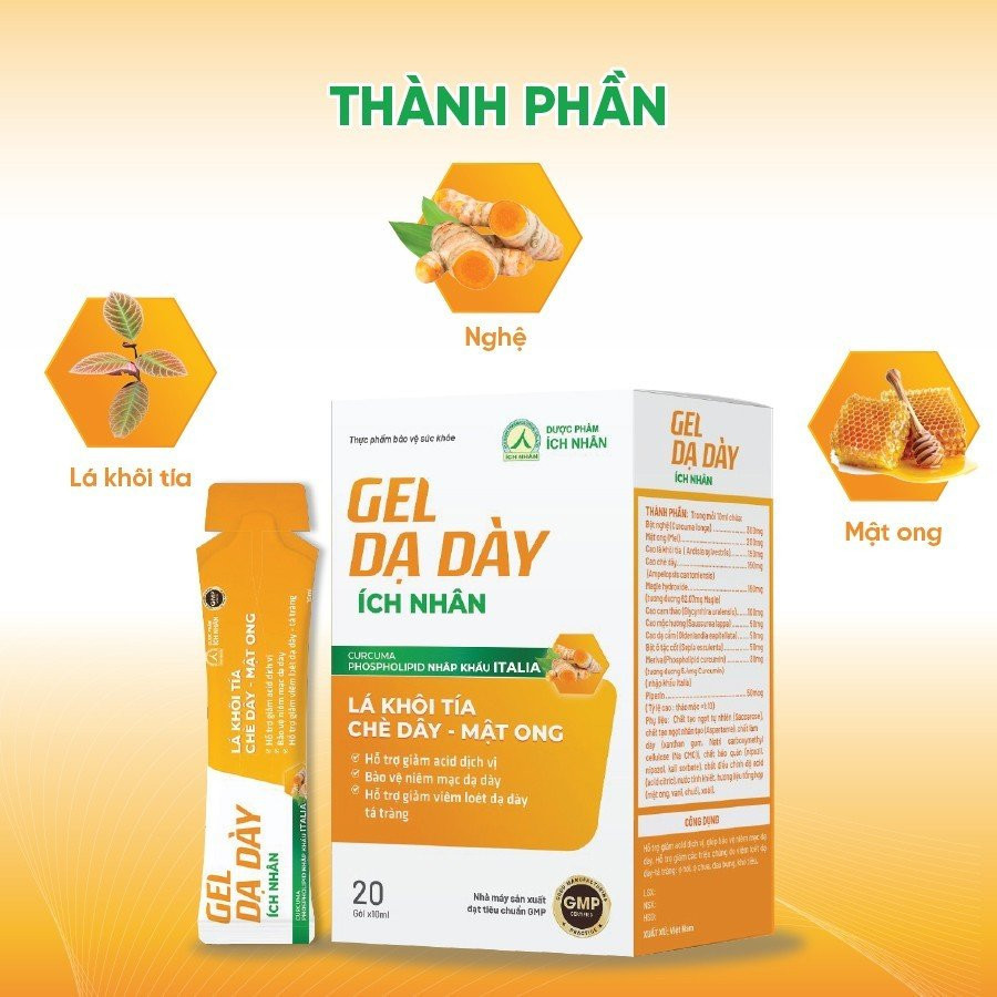 Ảnh Gel Dạ Dày Ích Nhân Hỗ Trợ Giảm Acid Dịch Vị - Giảm Viêm Loét Dạ Dày Tá Tràng - Bảo Vệ Niêm Mạc Dạ Dày - Hộp 20 Gói 4