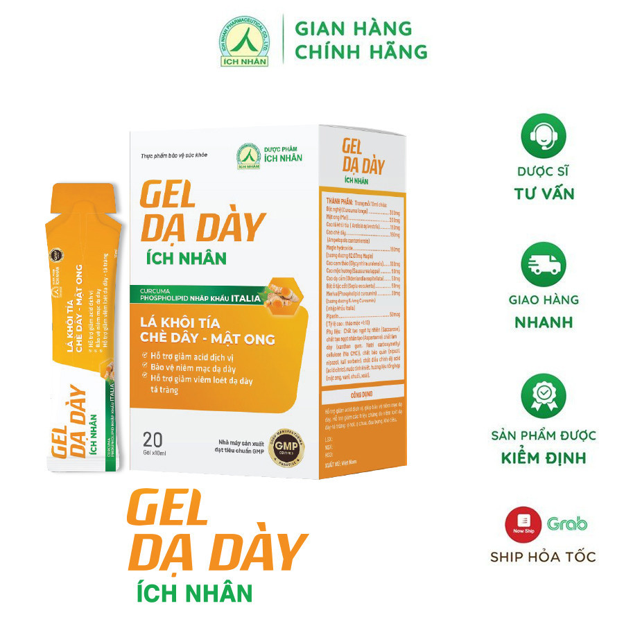 Ảnh Gel Dạ Dày Ích Nhân Hỗ Trợ Giảm Acid Dịch Vị - Giảm Viêm Loét Dạ Dày Tá Tràng - Bảo Vệ Niêm Mạc Dạ Dày - Hộp 20 Gói 1