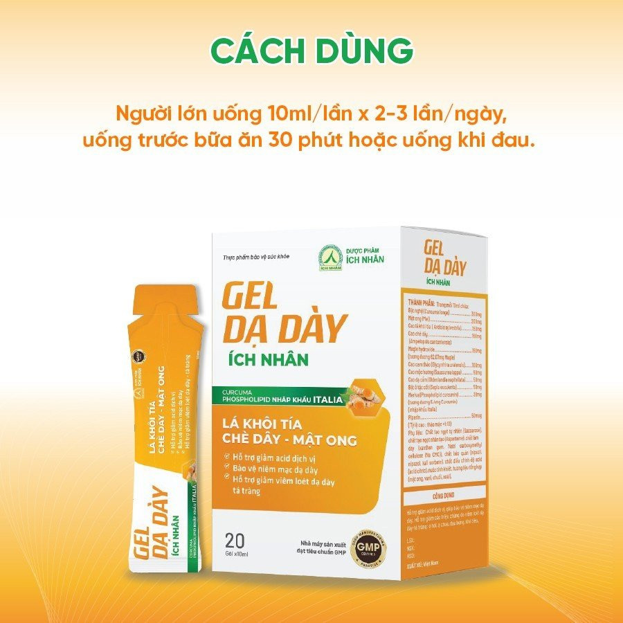 Ảnh Gel Dạ Dày Ích Nhân Hỗ Trợ Giảm Acid Dịch Vị - Giảm Viêm Loét Dạ Dày Tá Tràng - Bảo Vệ Niêm Mạc Dạ Dày - Hộp 20 Gói 3
