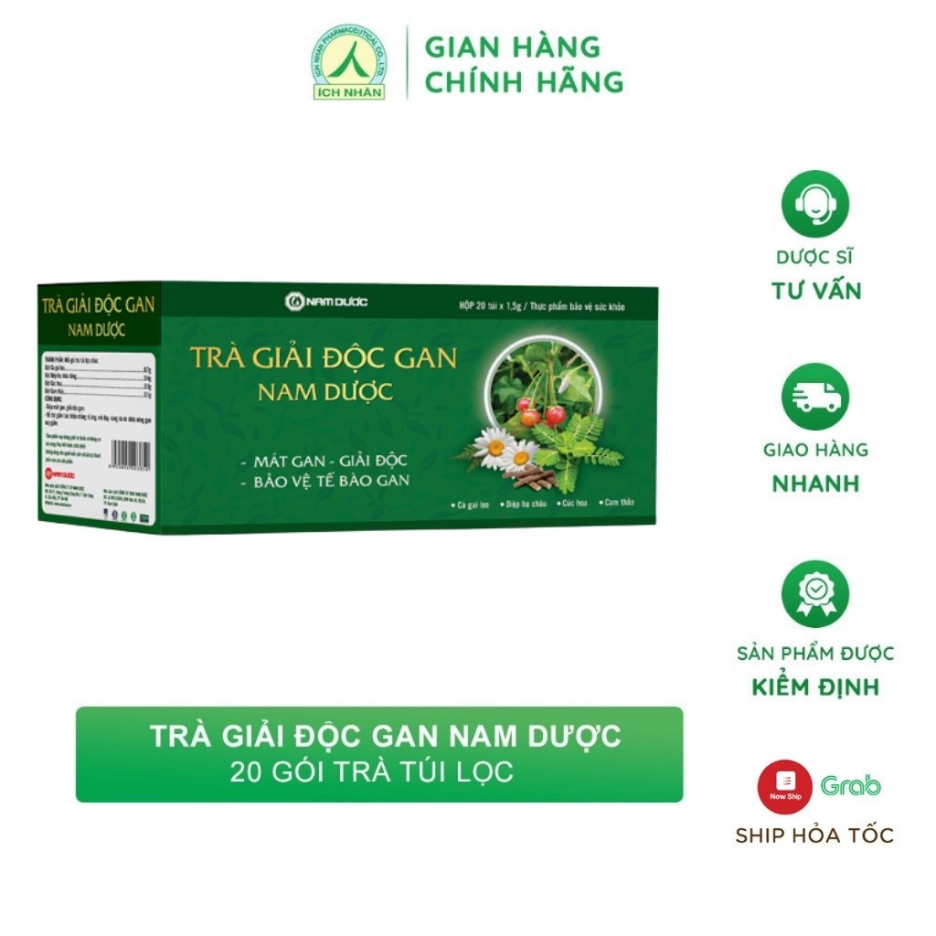 Ảnh Trà giải độc gan Nam Dược giúp mát gan, tăng cường chức năng gan an toàn, hiệu quả - hộp 20 túi lọc 2