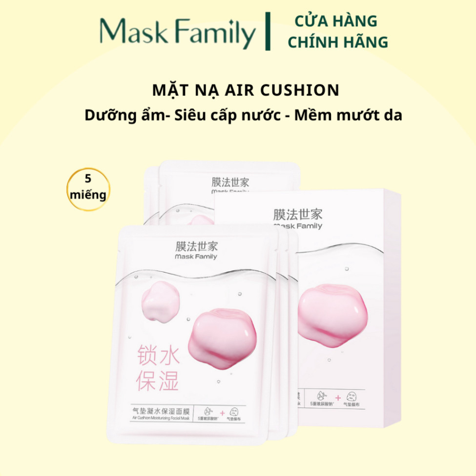 Mặt Nạ Mask Family Cung Cấp Dưỡng Chất Air Cushion, Giúp Da Trắng Sáng, Mềm Mịn, Tăng Độ Đàn Hồi Da