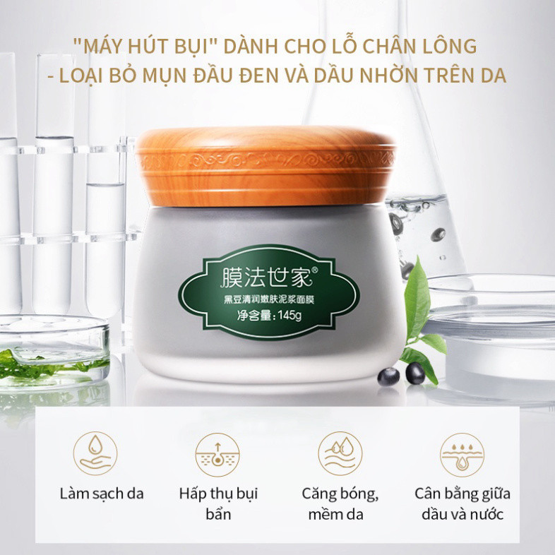 Mặt nạ đất sét MASKFAMILY thành phần đậu đen, hỗ trợ se khít lỗ chân lông, giúp da mềm mịn trắng sáng 145g