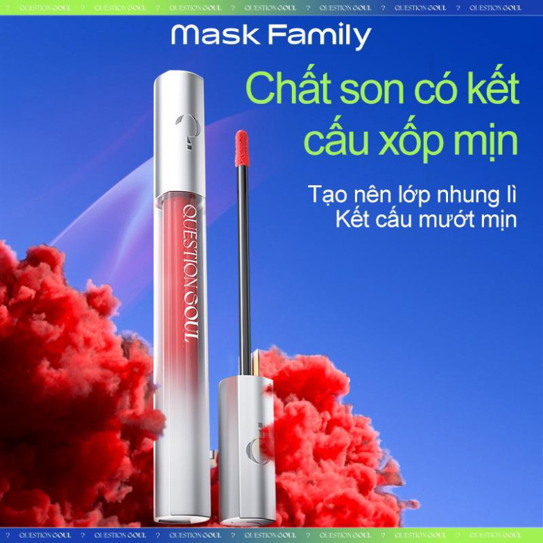 Son kem Mask Family siêu lì, làm mờ vết thâm, cung cấp độ ẩm, giúp môi mềm mịn, nâng tone da trắng sáng