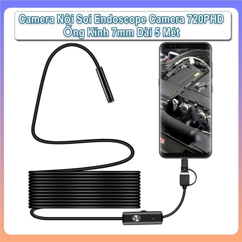 Camera Nội Soi Endoscope Camera 720P HD Ống Kính 7mm Dài 5M Chống Nước ...