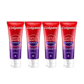 Bộ 4 Kem Đánh Răng Colgate trắng răng Optic White Purple 100g công nghệ sắc tím, trung hòa ố vàng tức thì