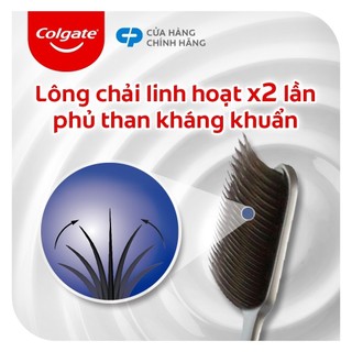[HB gift] Bộ 2 bàn chải Colgate Slimsoft Flex Clean Charcoal nguyên khối than hoạt tính kháng khuẩn