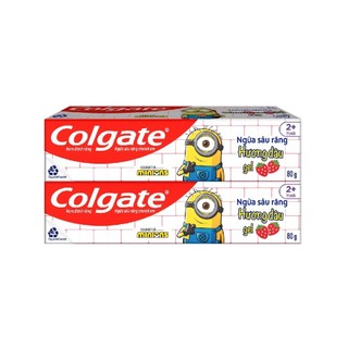 Bộ 2 Kem đánh răng Colgate Minion cho bé hương dâu 80g